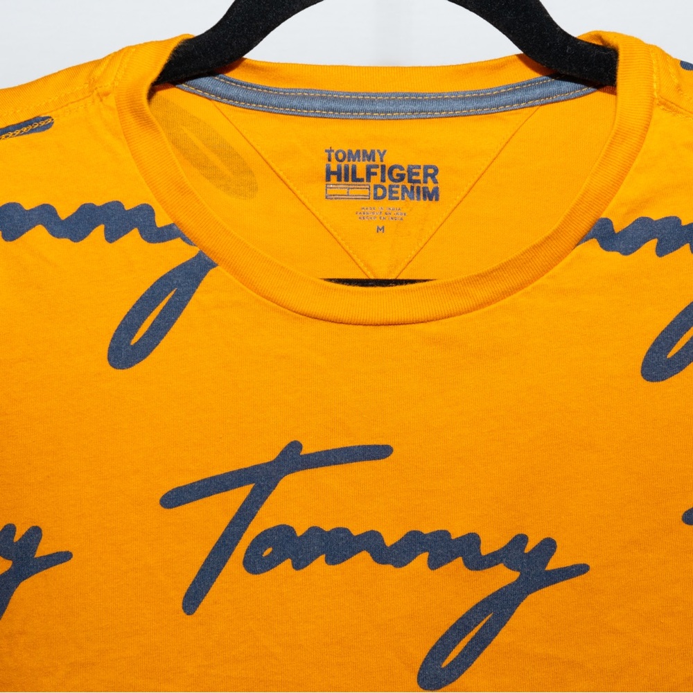 Tommy Hilfiger Denim Orange Tee with Navy Script